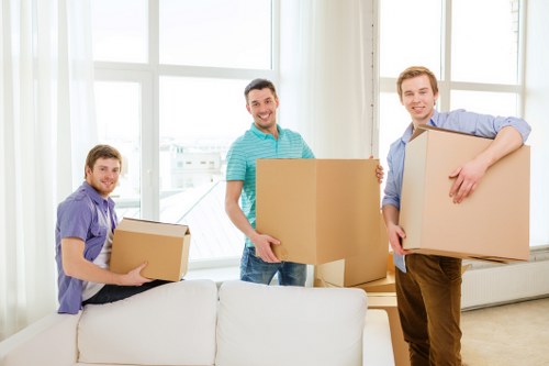 Furniture and boxes loaded for a Tooting Bec house move