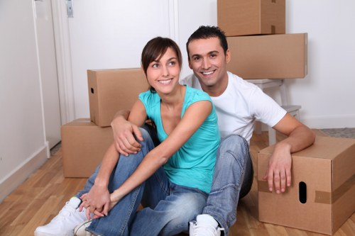 Household items ready for loading into a removal truck