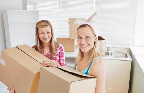 Prepared moving checklist and boxed household items
